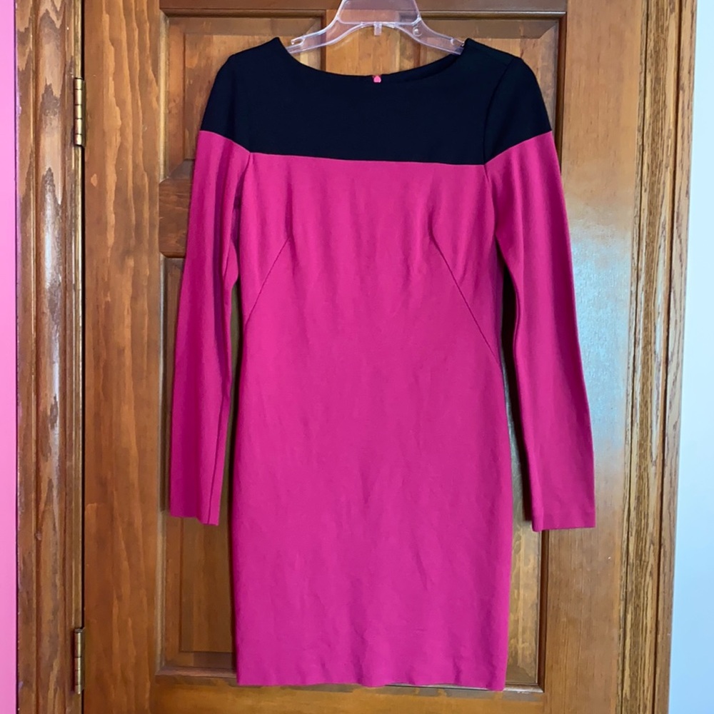 Size 4 Black/Magenta long sleeve dress